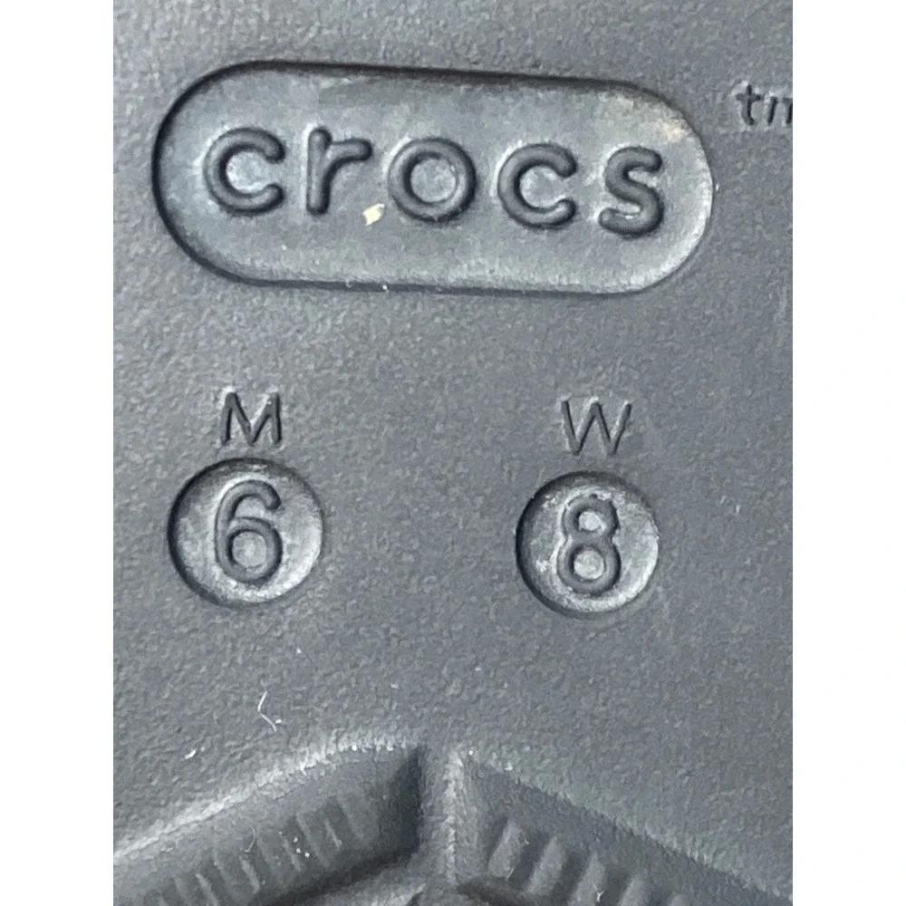 Crocs Classic Sandal Black Two Strap Slide Mens 6 Womens 8 Comfort Shoes